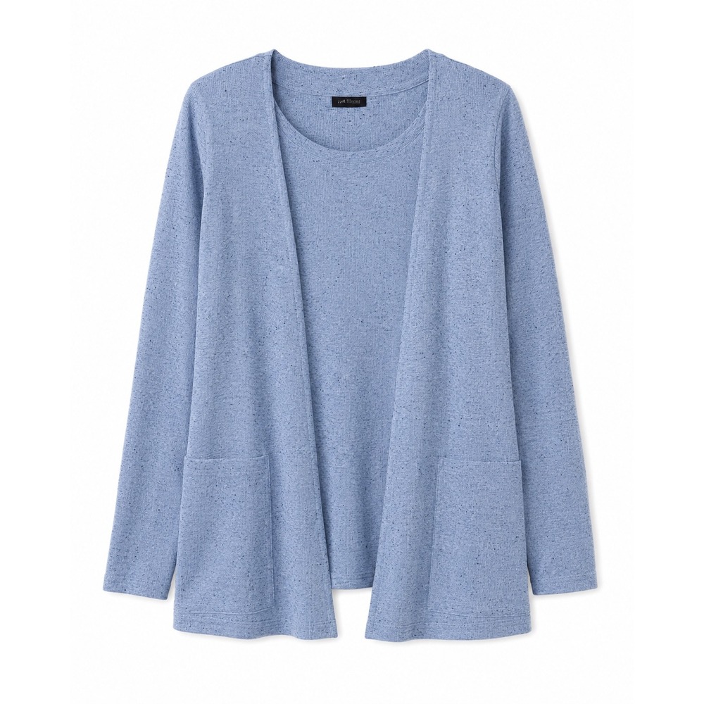 J Jill Essentials Blue Cardigan Tank Twinset 2 Piece Layering Set